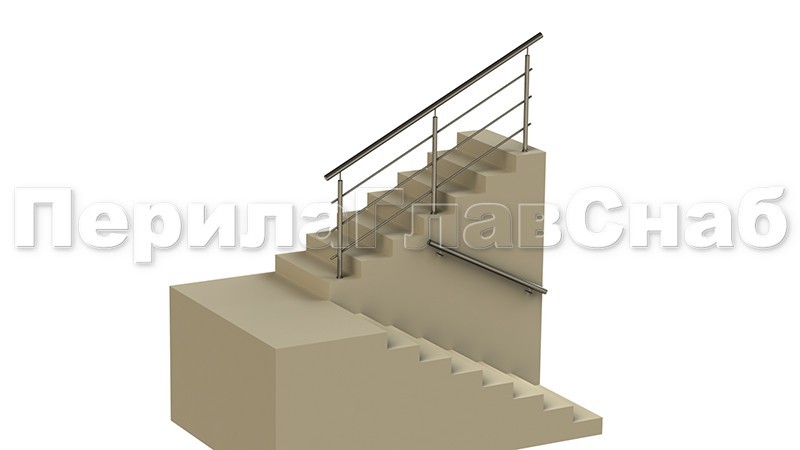 Пристенный поручень не завязан с основным ограждением Пристенный поручень не завязан с основным ограждением