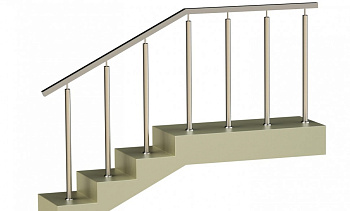 Ограждения с квадратным поручнем со стойками в каждую ступень без ригелей в Тюмени. Готовые проекты ПерилаГлавСнаб Ограждения с квадратным поручнем со стойками в каждую ступень без ригелей в Тюмени. Готовые проекты ПерилаГлавСнаб