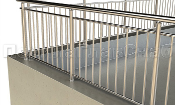 Ограждение кровли с вертикальным заполнением в Тюмени. Готовые проекты ПерилаГлавСнаб Ограждение кровли с вертикальным заполнением в Тюмени. Готовые проекты ПерилаГлавСнаб