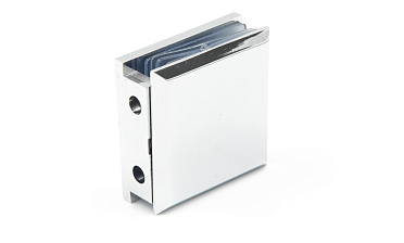 Коннектор для душевой  стена-стекло 45х45 мм, 90°, с двумя отверстиями, цинк, полированный t731 PZn купить в Тюмени