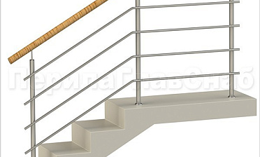 Четыре ригеля на сварке, круглый пластиковый поручень и круглые стойки купить в Тюмени