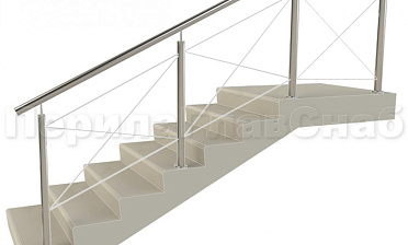 Ограждения из нержавейки. Заполнение из тросиков (нестандартная конфигурация) для крыльца купить в Тюмени