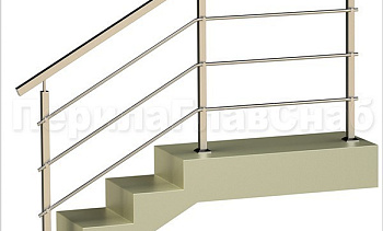 Три ригеля на держателях, квадратные поручень и стойки в Тюмени. Готовые проекты ПерилаГлавСнаб Три ригеля на держателях, квадратные поручень и стойки в Тюмени. Готовые проекты ПерилаГлавСнаб