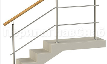 Два ригеля на сварке, круглый пластиковый поручень и круглые стойки купить в Тюмени