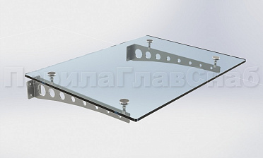 Стеклянный козырек на консоли из листа купить в Тюмени