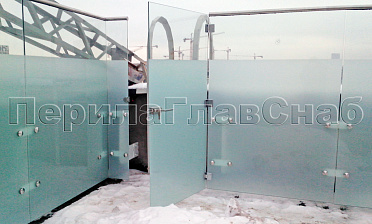 Пластинчатые одностворчатые калитки из нержавеющей стали со стеклом купить в Тюмени