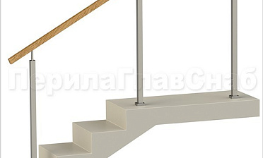 Нержавеющие ограждения без ригелей с квадратным деревянным поручнем и квадратными стойками купить в Тюмени