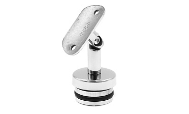 Наконечник палец с алюминиевой системой фиксации на стойке Ø42.4х1.5 мм, регулируемым ложементом под поручень Ø50.8 мм, полированный, литой, нержавеющий AISI 304 k206 купить в Тюмени