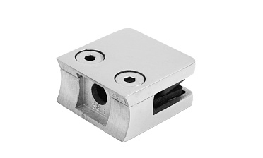 Стеклодержатель литой квадратный с вставками под стекло 8-10 мм (4+4 мм), на стойку Ø38.1 мм, 41х22х42, полированный, (AISI 304) k004-10 купить в Тюмени