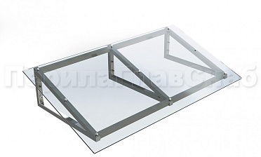 Козырек на треугольном скате из поликарбоната купить в Тюмени