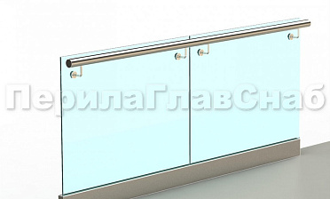 Ограждение с поручнем на выносе в зажимном профиле купить в Тюмени