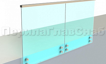 Ограждение с профильным поручнем с пазом на точечном креплении в Тюмени. Готовые проекты ПерилаГлавСнаб Ограждение с профильным поручнем с пазом на точечном креплении в Тюмени. Готовые проекты ПерилаГлавСнаб