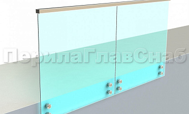 Ограждение с профильным поручнем с пазом на точечном креплении купить в Тюмени