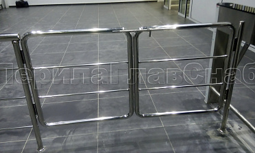 Нержавеющие двустворчатые калитки с горизонтальным заполнением купить в Тюмени