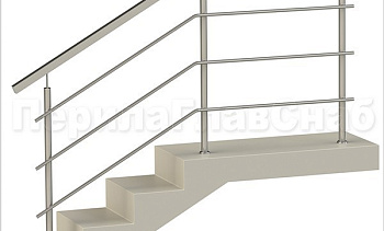 Три ригеля на сварке, квадратный поручень и круглые стойки в Тюмени. Готовые проекты ПерилаГлавСнаб Три ригеля на сварке, квадратный поручень и круглые стойки в Тюмени. Готовые проекты ПерилаГлавСнаб