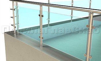Кровельное ограждение из нержавеющей стали со стеклами в Тюмени. Готовые проекты ПерилаГлавСнаб Кровельное ограждение из нержавеющей стали со стеклами в Тюмени. Готовые проекты ПерилаГлавСнаб