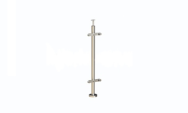 Стойка круглая  Ø38.1: 2 пластинчатых стеклодержателя, полированная, высота 950 мм (AISI 304) k729 купить в Тюмени