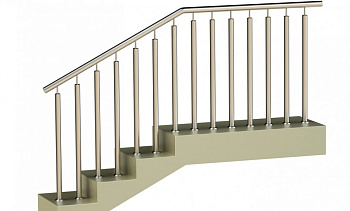 Ограждения с двумя стойками в каждую ступень без ригелей в Тюмени. Готовые проекты ПерилаГлавСнаб Ограждения с двумя стойками в каждую ступень без ригелей в Тюмени. Готовые проекты ПерилаГлавСнаб