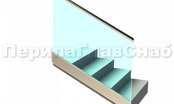 Ограждение с поручнем с пазом в зажимном профиле на лестнице в Тюмени. Готовые проекты ПерилаГлавСнаб Ограждение с поручнем с пазом в зажимном профиле на лестнице в Тюмени. Готовые проекты ПерилаГлавСнаб