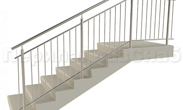 Нержавеющие ограждения с вертикальным заполнением 'частокол' - вариант №3 купить в Тюмени