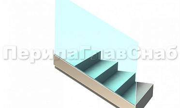 Ограждение без поручня на профиле на лестнице купить в Тюмени