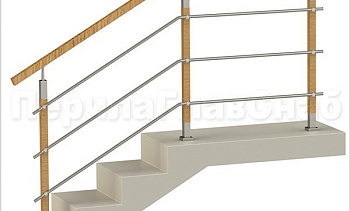 Три ригеля на держателях, квадратные деревянные поручень и стойки в Тюмени. Готовые проекты ПерилаГлавСнаб Три ригеля на держателях, квадратные деревянные поручень и стойки в Тюмени. Готовые проекты ПерилаГлавСнаб