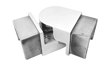 Отвод для поручня с пазом 40х40 мм, шарнирный, полир., (AISI 304) k546-2 купить в Тюмени