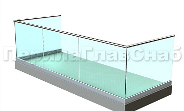 Ограждение на несущем стекле на алюминиевом профиле для балкона купить в Тюмени