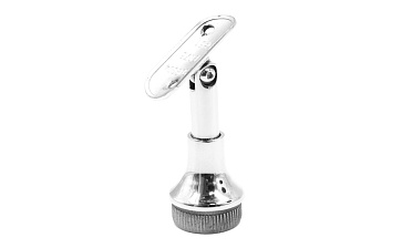 Наконечник регулируемый по высоте на стойку Ø38.1х1.5 мм, с регулируемым ложементом под поручень Ø50.8 мм, литой, полированный, нержавеющий (AISI 304) k317-3 купить в Тюмени