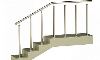 Ограждения со стойками в каждую ступень без ригелей в Тюмени. Готовые проекты ПерилаГлавСнаб Ограждения со стойками в каждую ступень без ригелей в Тюмени. Готовые проекты ПерилаГлавСнаб