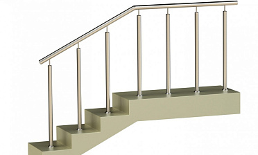 Ограждения со стойками в каждую ступень без ригелей купить в Тюмени