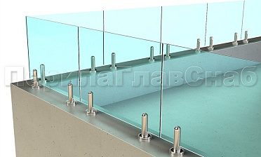 Ограждение для кровли на несущем стекле и министойках купить в Тюмени