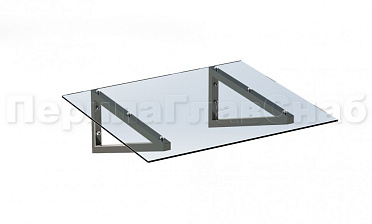 Консольный навес из поликарбоната выносной прямой треуголки купить в Тюмени