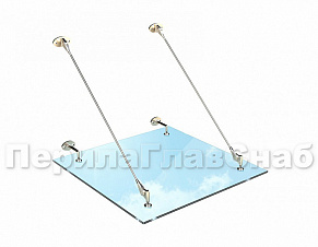 Готовые цельностеклянные козырьки купить в Тюмени