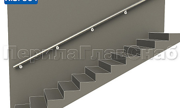 Готовый пристенный поручень с 5 держателями, длина 3700 мм (AISI 304) k730-37 купить в Тюмени