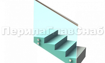 Ограждение с профильным поручнем с пазом на точечном креплении на лестнице в Тюмени. Готовые проекты ПерилаГлавСнаб Ограждение с профильным поручнем с пазом на точечном креплении на лестнице в Тюмени. Готовые проекты ПерилаГлавСнаб