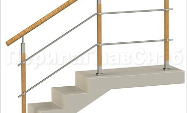 Два ригеля на держателях, пластиковый поручень и квадратные деревянные стойки купить в Тюмени