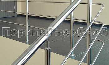 Ограждение лестницы с двумя ригелями в Тюмени. Готовые проекты ПерилаГлавСнаб