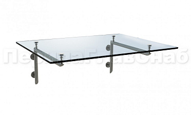 Стеклянный консольный навес на Г-образном каркасе - вариант 2 купить в Тюмени