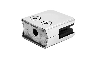 Стеклодержатель штампованный, под стекло 10 мм (5+5 мм), квадратный под стойку Ø38.1 мм (40х24х48 ) полированный AISI 304 k351-10 купить в Тюмени