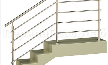 Четыре ригеля на держателях, круглый поручень и круглые стойки купить в Тюмени