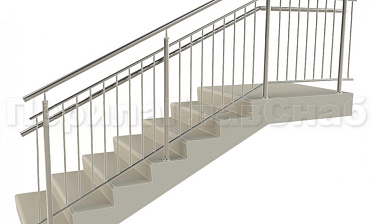 Нержавеющие ограждения с вертикальным заполнением 'частокол' - вариант №4 купить в Тюмени