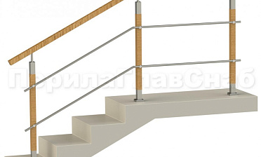 Два ригеля на держателях, квадратный деревянный поручень и квадратные деревянные стойки купить в Тюмени