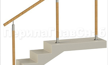 Нержавеющие ограждения без ригелей с квадратным деревянным поручнем и стойками с деревянными вставками в Тюмени. Готовые проекты ПерилаГлавСнаб Нержавеющие ограждения без ригелей с квадратным деревянным поручнем и стойками с деревянными вставками в Тюмени. Готовые проекты ПерилаГлавСнаб