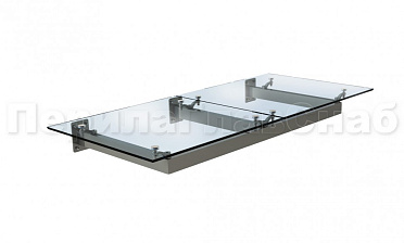 Стеклянный козырек на прямом каркасе купить в Тюмени