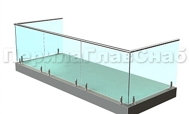 Балконные ограждения из стекла на министойках купить в Тюмени