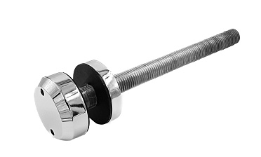 Комплект торцевого крепления несущего стекла, укороченный, шпилька оцинкованная, гайка-шайба Ø50х13х9мм с внутренней резьбой М16, шлифованный AISI 201 Фk277-3-2 купить в Тюмени