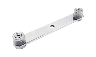 Стеклодержатель пластинчатый 3хМ8, по центрам 170х5 мм, полированный, шайбы 5 мм штамп., под стекло 6-12, (AISI 316) k023-7 купить в Тюмени