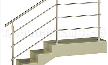 Три ригеля на сварке, круглый поручень и круглые стойки для крыльца в Тюмени. Готовые проекты ПерилаГлавСнаб Три ригеля на сварке, круглый поручень и круглые стойки для крыльца в Тюмени. Готовые проекты ПерилаГлавСнаб