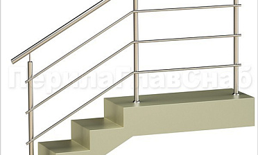 Три ригеля на сварке, круглый поручень и круглые стойки для крыльца купить в Тюмени